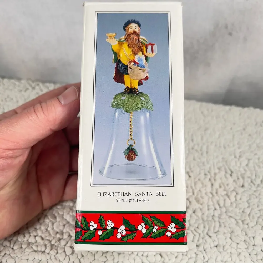 Novelino Christmas Through The Ages Glass Bell Resin Topper 1992 Elizabethan